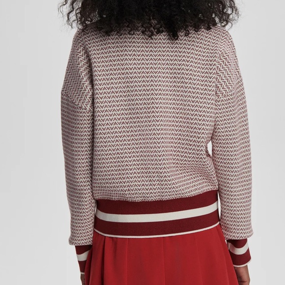 BRAND NEW Varley Red & White Walter Knit Jacket in Small - Picture 6 of 10